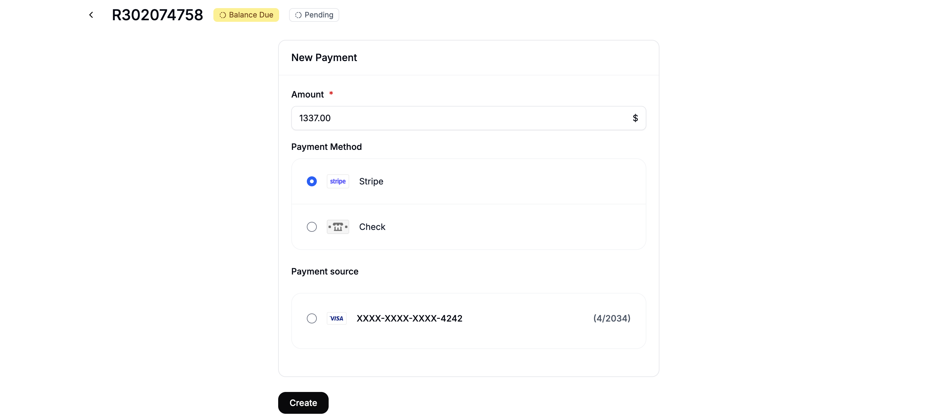 Manually creating a payment for an order in the Spree dashboard