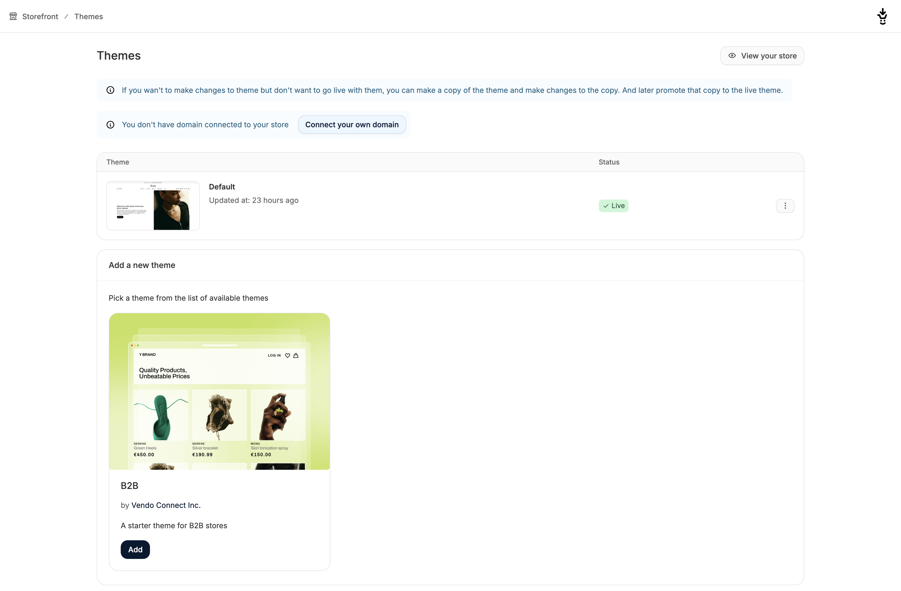 Create and manage themes in the admin dashboard