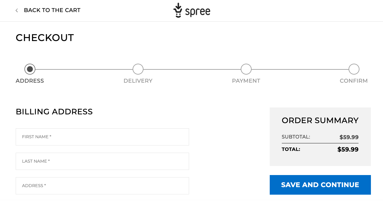 checkout - Spree online store UX demo